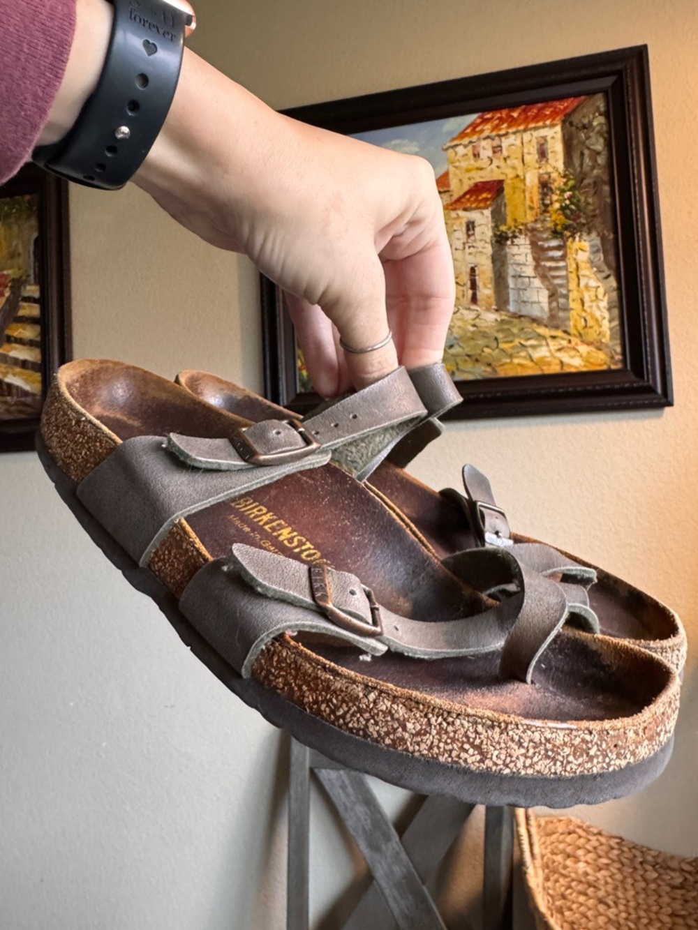 Birkenstock Mayari Mocha 38 Leather Sandals Shoes